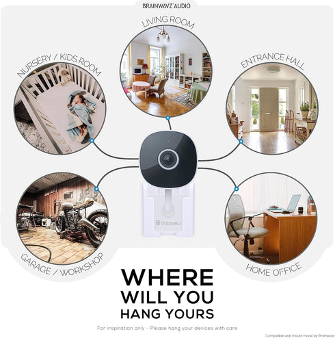 2-Pack Wall Mount for Galayou G7 Cam 2K Baby Monitor - Easy Install Holder Bracket, Adhesive & Screw-in Mounting