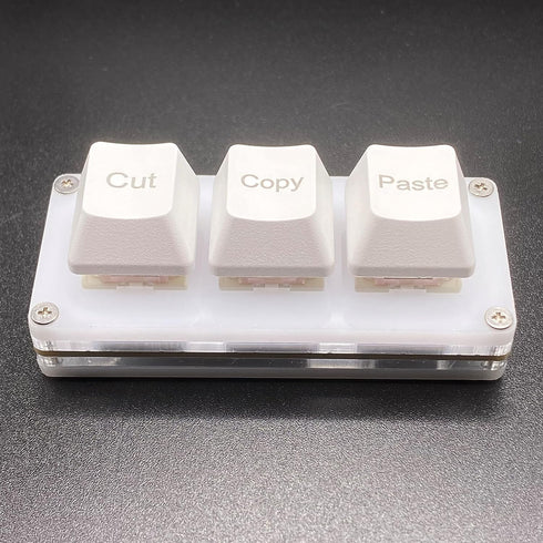 Mini 3-Key Cut Copy Paste Keyboard, Ctrl X C V Shortcut One Handed RGB Macro Pad Gaming Mechanical Keyboard,