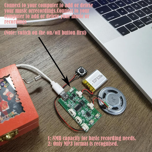Gikfun 8 EK8484 Sound Recorder Module, DIY Music Voice Recording Module with ohm Speaker for Personalized Greetings