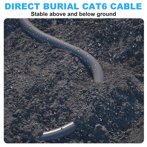 Ethernet Cable 100ft, Cat 6 Outdoor & Indoor FTP Shielded, 23AWG Gigabit Patch Cords with RJ45 Connector
