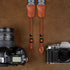 Padwa Lifestyle Camera Strap - 2" Cowhide Leather Head Ends Cotton Straps for Photographers, Adjustable Neck & Crossbody