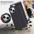 VISOUL 15 15(6.1-inch)(Black+Red) Folio Case Compatible with iPhone Wallet Case with Card Holder, Pebbled Real Leather