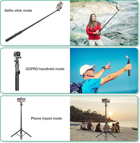 70.6" Phone Tripod Stand & Selfie Stick, Extendable Cell Phone Tripod with Remote and Holder for Selfie/Video