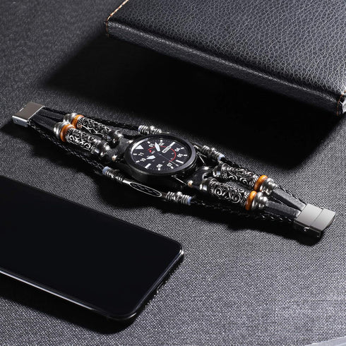 Bands Compatible with Garmin Venu 2/Venu 3/Vivoactive 4 45mm/Samsung Galaxy Watch 3 45mm/Gear S3, 22mm Leather Vintage