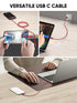 CableCreation USB C Cable 1FT, Red USB A to USB C 3A Fast Charging Braided Cable for Galaxy S23, iPad Pro, Power Bank
