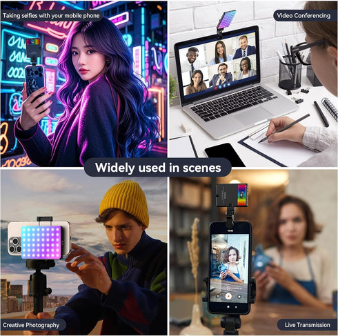 ENEGON 360 24 78 2000mAh 95+ 2500K-9000K RGB Selfie Light, Full Color RGB Video Light with Effects, LED Rechargeable