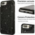 UEEBAI Case for iPhone 7 Plus 8 Plus, Premium Glitter PU Leather Wallet Cover with Card Slots, Black