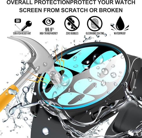 Suoman 4+4 Pack for Samsung Galaxy Watch 6 44mm, Privacy Screen Protector + HD Screen Protector Cover Set