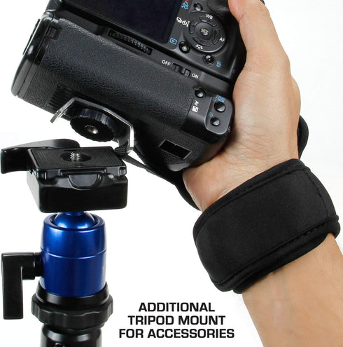 USA GEAR DualGRIP Professional Grip Camera Wrist Hand Strap, Neoprene Design, Compatible with DSLR, Mirrorless, Point &