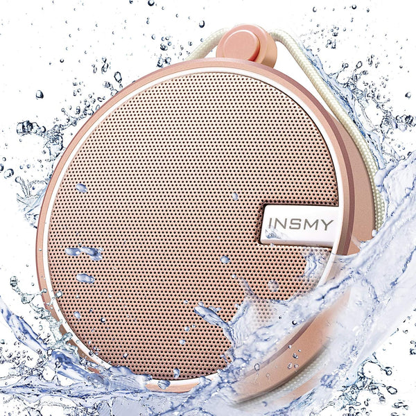 INSMY C12 IPX7 Waterproof Shower Bluetooth Speaker, Portable Small Speaker with Loud Clear Sound, Suction Cup for