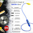 Plugfones Basic Pro Wireless Bluetooth Earbuds - Noise Reduction Headphones with Mic and Controls (Blue & Yellow)