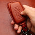Tukellen Leather Key Fob Cover for Lexus with Keychain, Compatible with RX ES GS LS NX RS GX LX RC LC Smart Key - Brown.