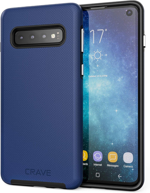 Crave Dual Guard Case for Samsung Galaxy S10, Shockproof Protection, Dual Layer, Navy