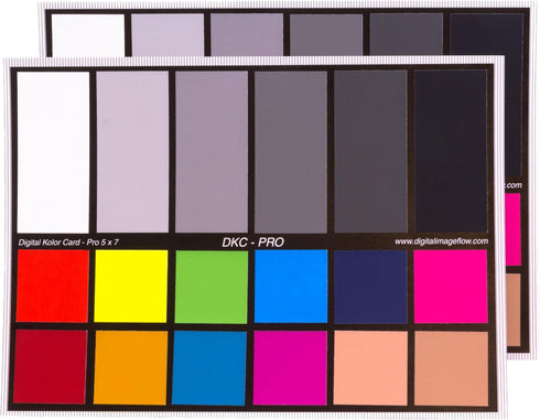 DKC-Pro 5" x 7" Set of 2 White Balance and Color Calibration Charts with Frame Stand and User Guide