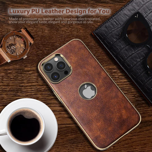 LOHASIC iPhone 13 Pro Max Case - Vintage Leather Thin Slim Luxury PU Soft Flexible Bumper Protective Cover