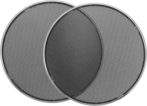 X AUTOHAUX 2pcs 6.5 Inch Car Metal Audio Speaker Grill Cover, Silver Tone Decorative Circle Grille Protector