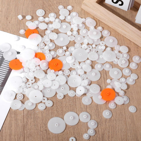 SynHHergyx 200PCS 0.5 White Plastic Gears Module Plastic Single Gear Spindle Small Motor Gears for DC Motor DIY Model