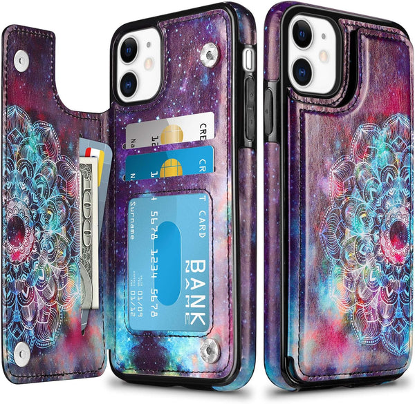 HianDier Wallet Case for iPhone 11 6.1-inch, Slim Protective Case with Credit Card Slot Holder, Magnetic Closure Cover