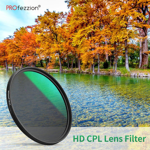 PROfezzion 58mm Circular Polarizer Filter for Canon EOS Rebel T7, T6, T8i, T7i, T6i, T6s with EF-S 18-55mm Lens
