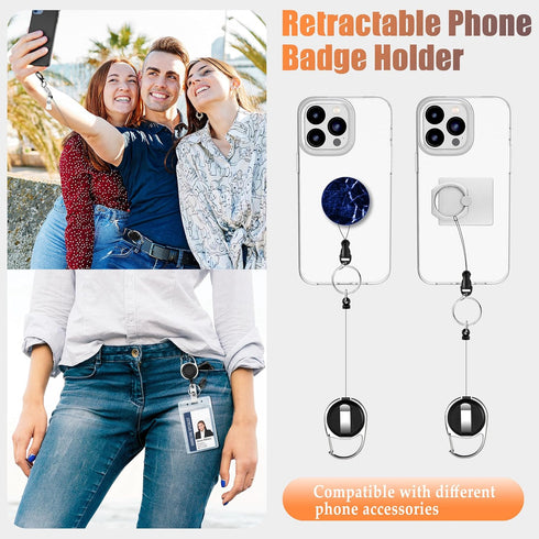 Ominia Retractable Phone Tether Lanyard: Anti-Theft Universal Phone Tether Cord with Wrist & Finger Tabs