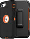 MXX Heavy Duty Protective Case for iPhone SE 2020/SE 2022 with Screen Protector, Orange/Black