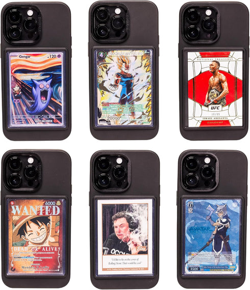 TopDeck Card/Photo Display Phone Case for iPhone 15 - Black | TCG/Photo Display Top Loaders & Sleeves | Compatible with
