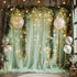 10FT 10FT (2 5x10FT) Fomcet Sage Green Tulle Backdrop Curtains with Lights String X Sheer Curtain with Lights Tulle