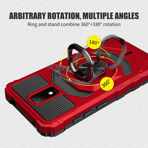 Ailiber Cricket Debut Case, AT&T Calypso 2(U319AA) with Screen Protector, Ring Kickstand for Magnetic Car Mount (Red)