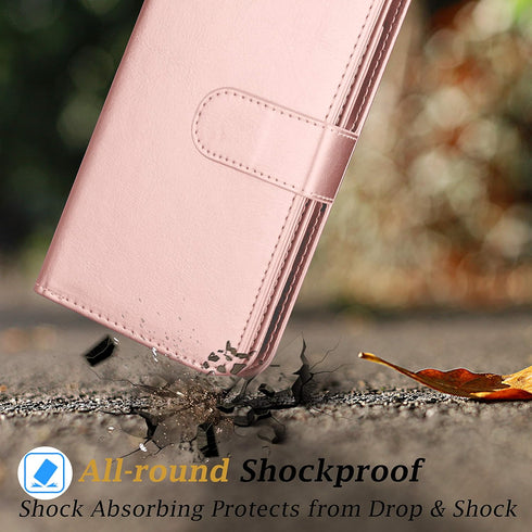 Galaxy A21 Case for Samsung, Takfox PU Leather Wallet Case with 9 ID Credit Card Holder Slots (Rose Gold)