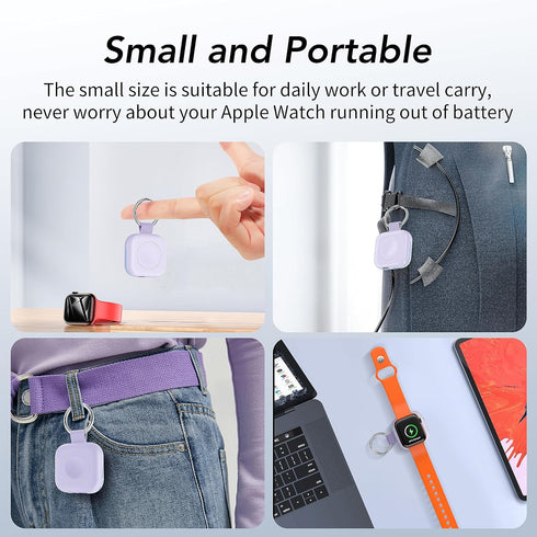 Portable Travel Charger for Apple Watch Series 8, Wireless iWatch Charger 1200mAh Power Bank with Charging Cable