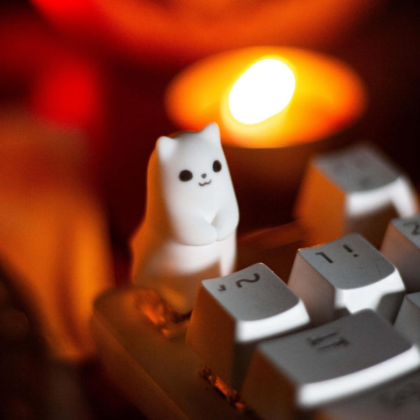 Artisan Keycaps - Cute Ghost Keycaps, Shine Through Resin Keycaps, Custom Handmade Keycap for Mechanical Keyboard