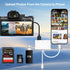 Denlane 3 SD Card Reader for iPhone iPad Mac, Digital Camera Adapter to iPhone Lightning & USB C Dual Connector, Trail