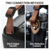 Padwa Lifestyle Black Striped Camera Strap - Vintage Crazy Horse Cowhide & Cotton, 1.5" Wide, Adjustable for DSLR