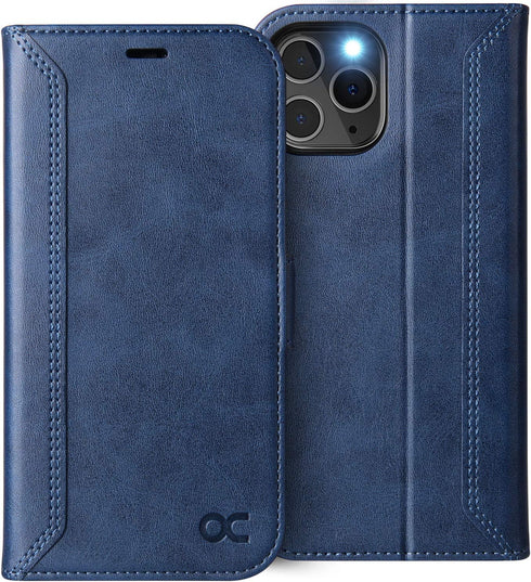 OCASE Retro Series Compatible with iPhone 12 Pro Max Case, PU Leather Flip Folio with Card Slots and Kickstand