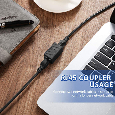 Frienda 10 Pieces RJ45 Coupler, Ethernet Extension Adapter for Cat7/Cat6/Cat5e/Cat5 Network Cable