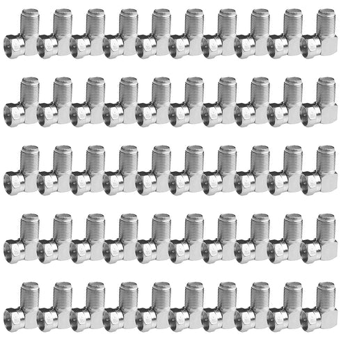 Right Angle Coaxial Connector, 50 Pcs F Type Female to Male Adapter for RG59/RG6 Coax Cable