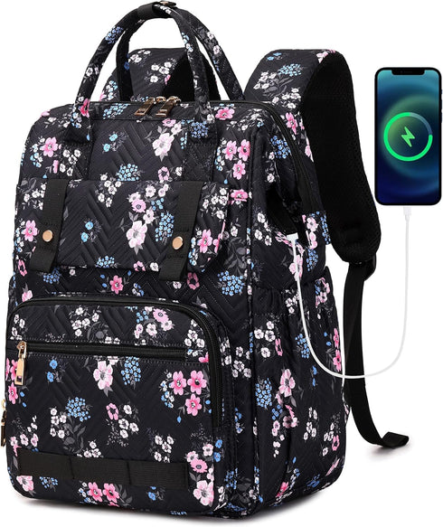 Hidds Laptop Backpack Purse for Women, Work Business College School Commuter Computer