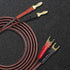 XMSJSIY HIFI OFC Speaker Wire with Spade Plug to Banana Plug Speaker Jumper Cable, 4 Banana Plug to 4 Y-shaped Fork Plug Gold-plated Extension Jumper for Speaker Amplifiet -2M(6.56Ft