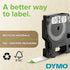 Industrial Vinyl Labels, 1", Black Print on White Tape by DYMO Rhino