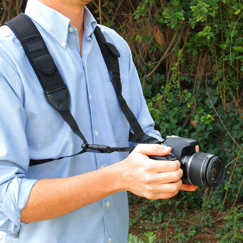 USA GEAR DSLR Camera Strap Chest Harness with Quick Release Buckles, Compatible with Canon & Nikon