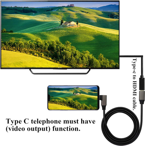 Right Angle Type C 3.1 Extension Cable - 4K@60Hz 90 Degree Type C USB Male to Male Connector Cable (1M/3Ft)