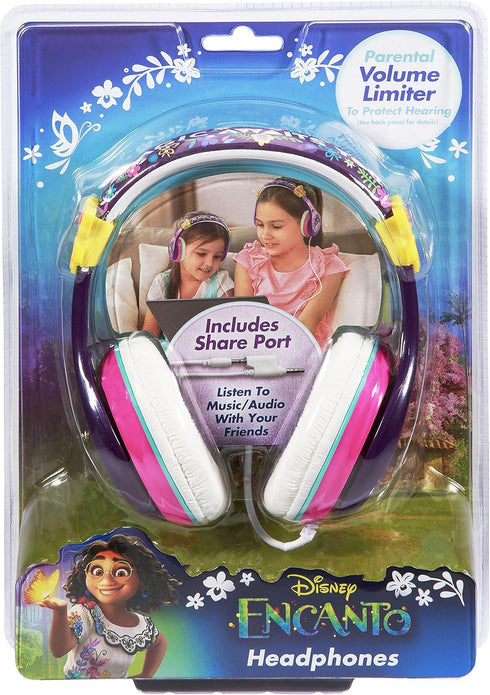 eKids Disney Encanto Headphones for Kids, Wired Headphones with Headphone Splitter