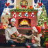 6x4 Feet Christmas Fireplace Theme Backdrop, Extra Large Red Brick Wall Decoration for Photo Baby Shower