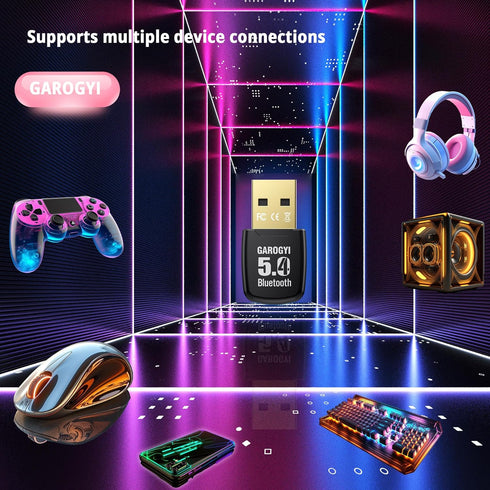 USB Bluetooth 5.4 Adapter for PC - Plug & Play for Windows 11/10 - Mini 5.4+EDR Dongle for Laptops, Keyboards, Headsets