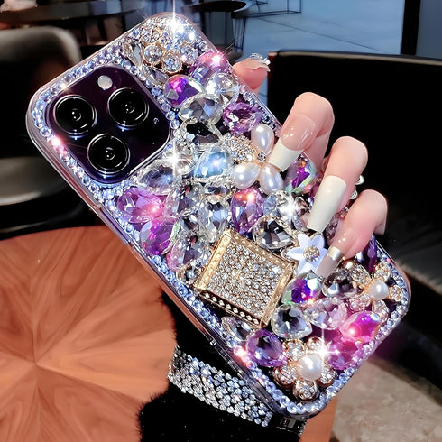 Bonitec 15 Compatible with iPhone Case Cute Bling Glitter Diamond - Luxury Designer Girly Aesthetic Rhinestone Cover