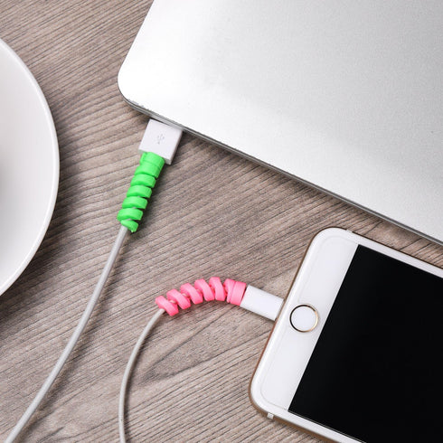 Jetec 24 Pcs Charger Cable Protector,Silicone Flexible Cable Saver,Spiral USB Mouse Wire Protector for Headphone Laptop