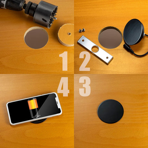 NTW Furniture Embedded Wireless Charging Pad - Waterproof Charger Pad for Custom Installation