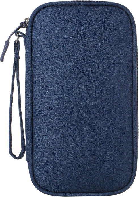 Waterproof Portable Electronic Organizer Bag for Travel, Multifunctional Cord Storage Case in Blue