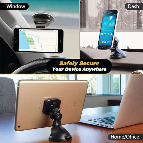Scosche MAGWSM2 MagicMount Magnetic Suction Cup Mount, 360° Adjustable, Universal Cell Phone Holder for Car