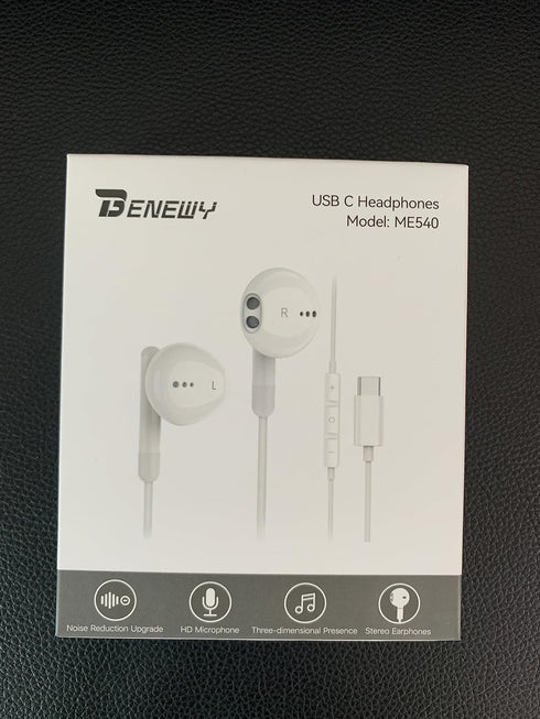 USB C Headphones for iPhone 15 Pro Max - USB C Earphones with Microphone, Wired Earbuds for Google Pixel, Samsung